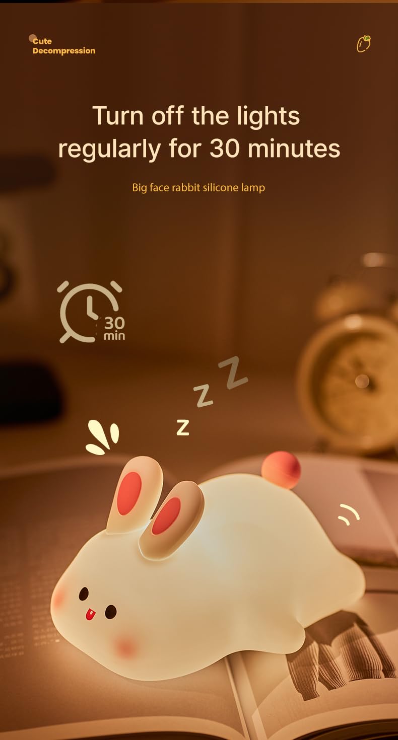 ATSUI Rabbit Night Light highlights soft warm light suitable for bedtime.