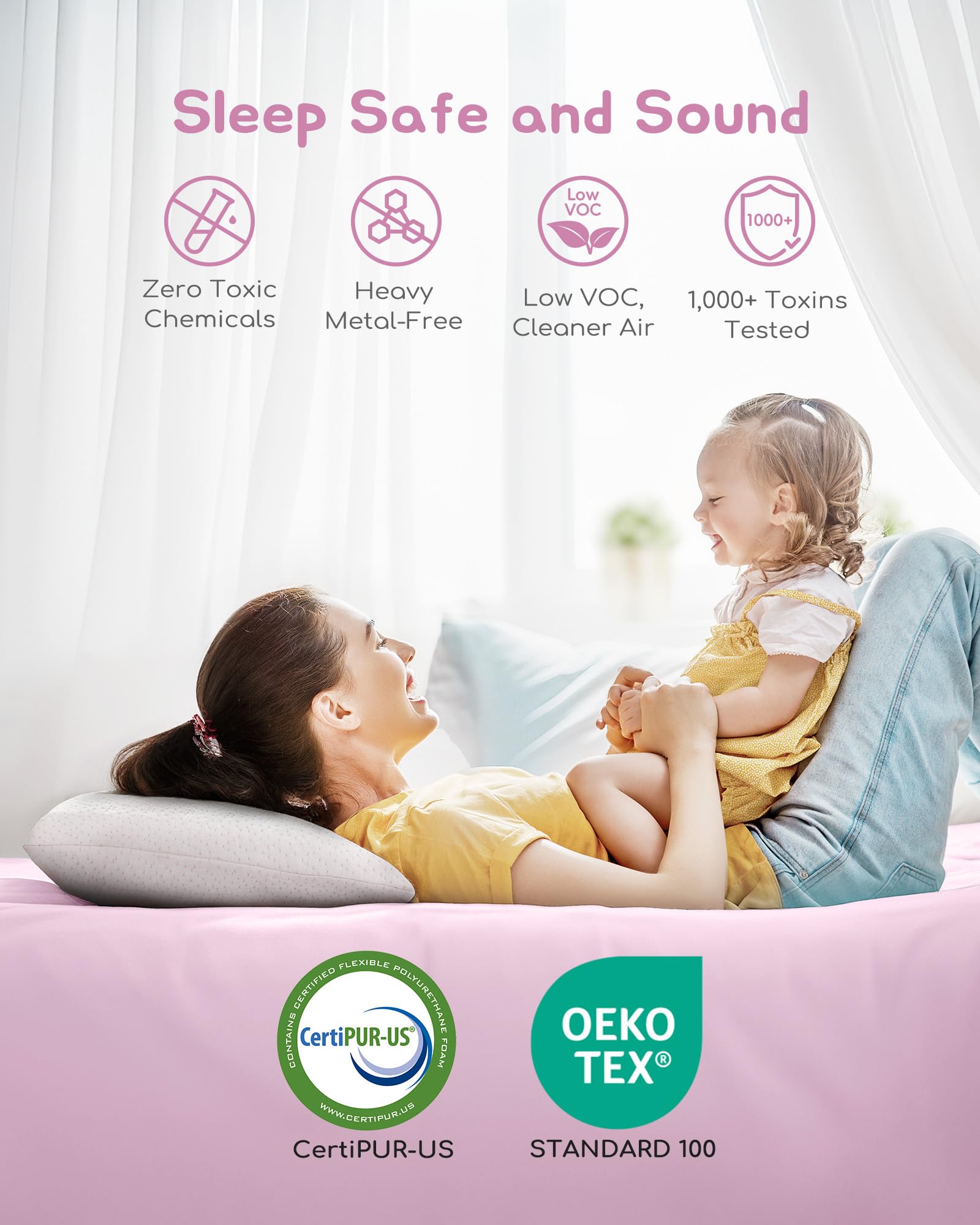 ATTABABY Toddler Pillow inserts stay secure with inner covers for easy removal.
