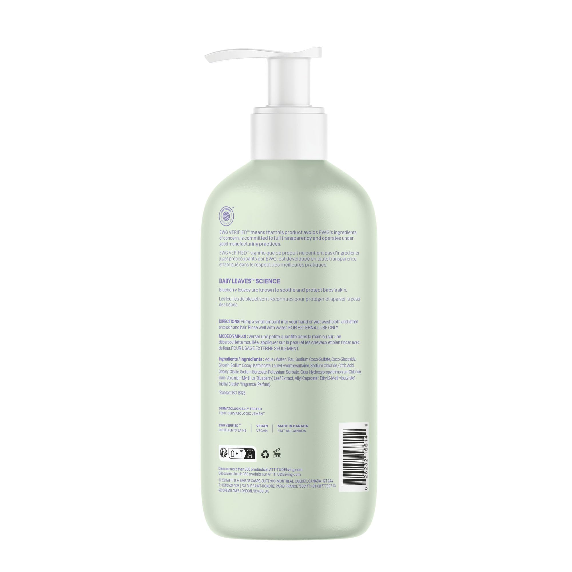 ATTITUDE dermatologically tested badge reinforces gentle, baby-friendly skincare claims