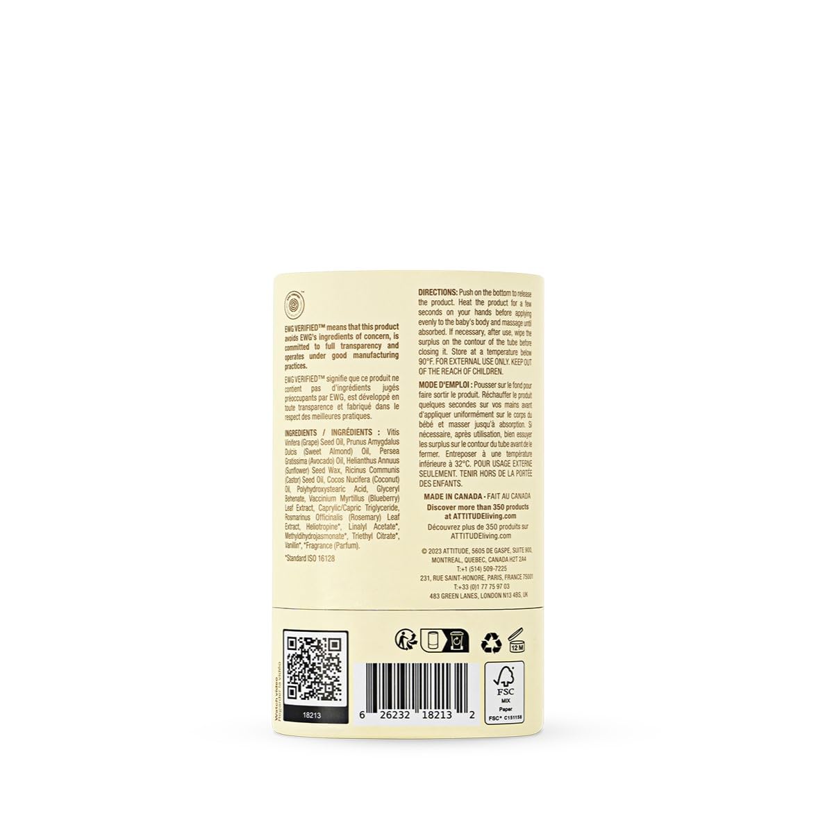 ATTITUDE zero-plastic compostable packaging on carton highlights sustainability