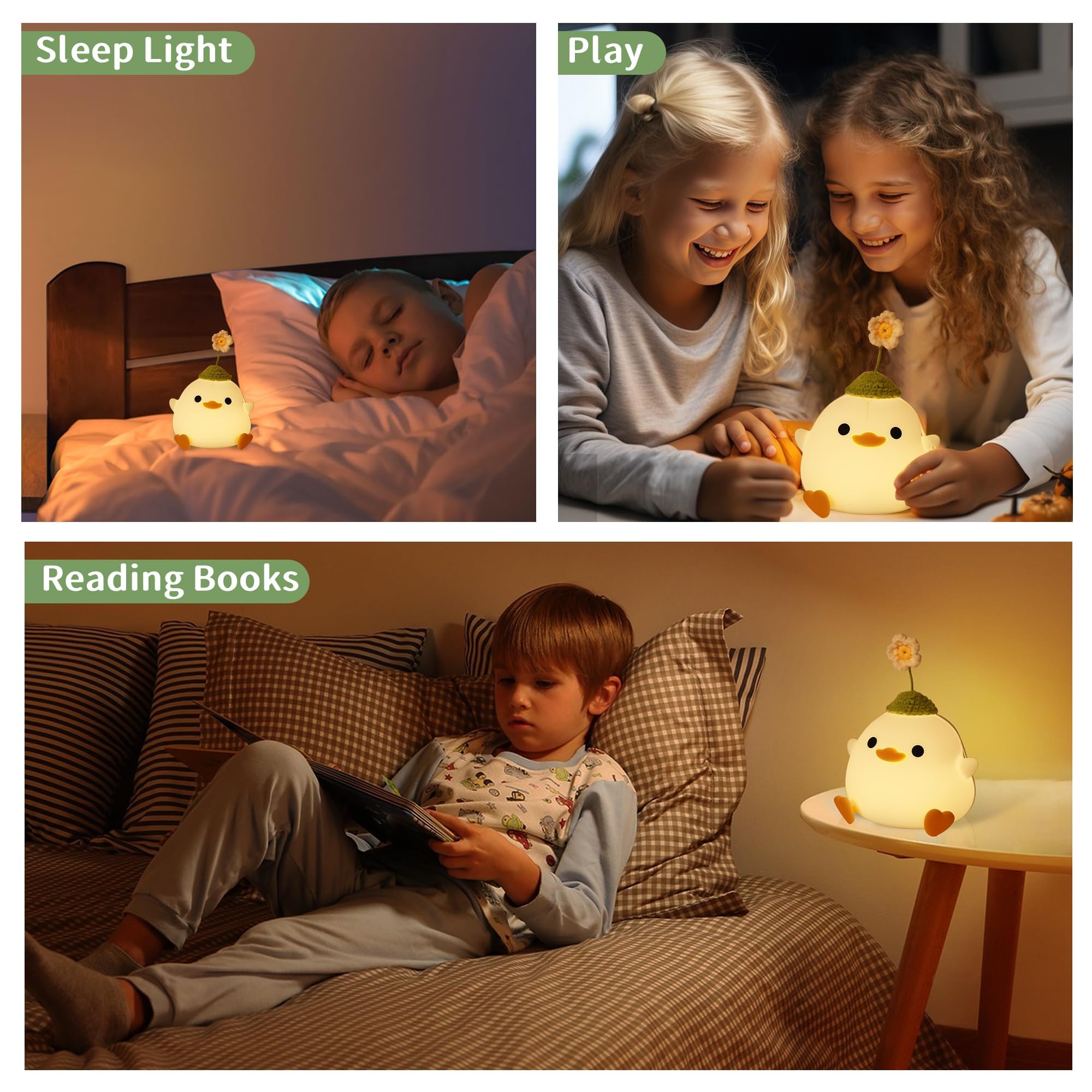 Attivolife cute duck night light dimmable brightness for cozy evenings.