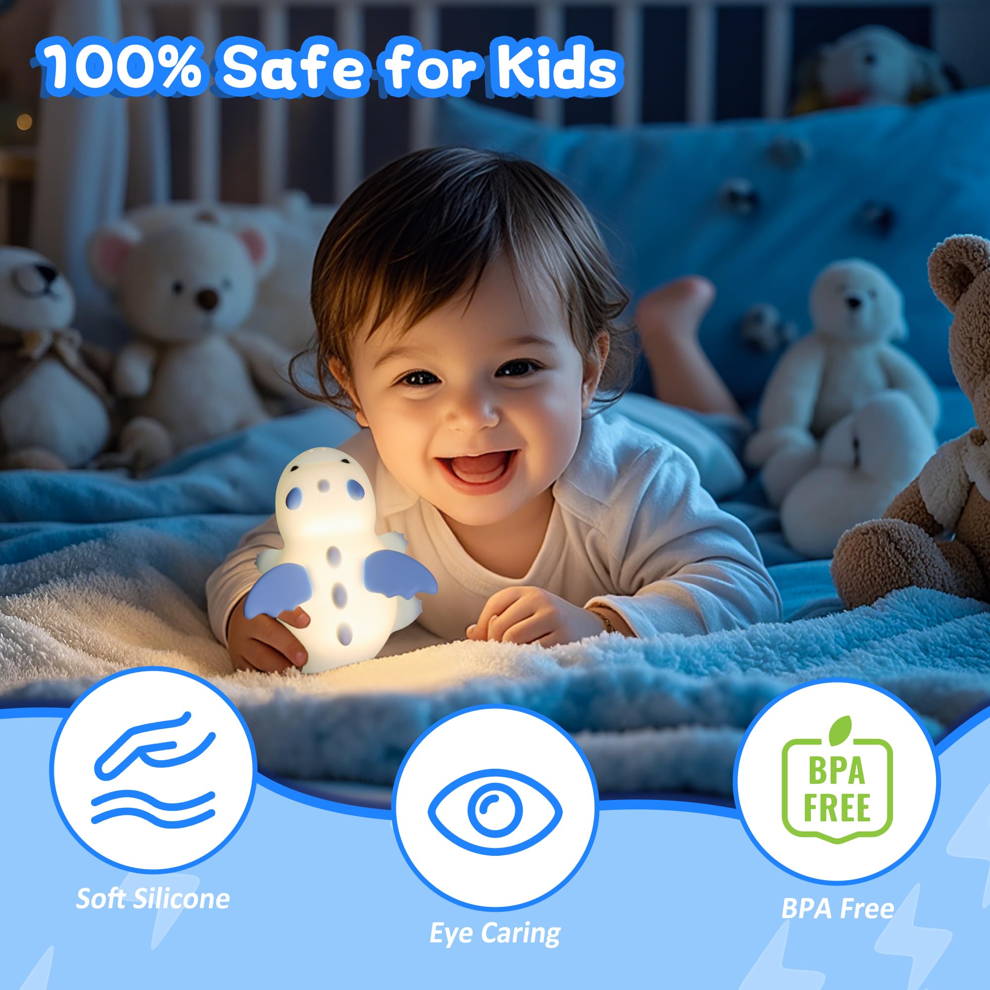 Attivolife Dragon Night Light magnetic back sticks to walls for versatile placement.