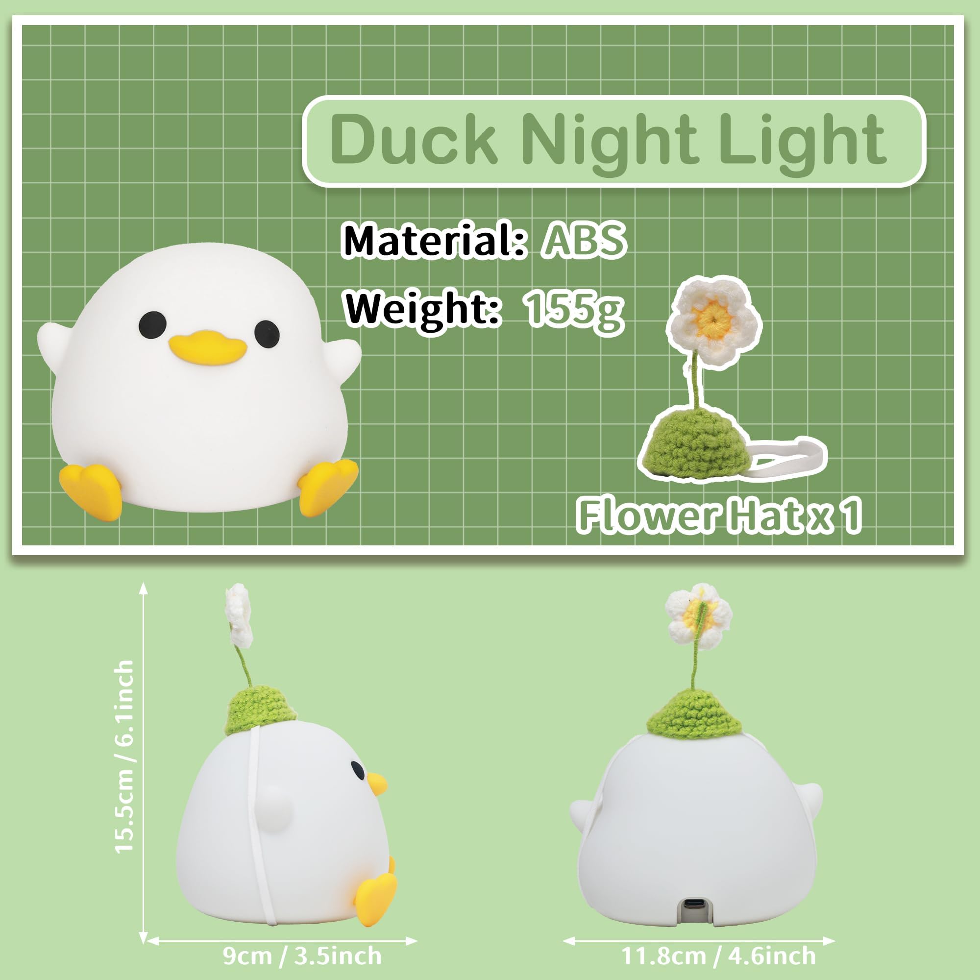 Attivolife duck night light auto-off timer keeps rooms calm and energy-efficient.