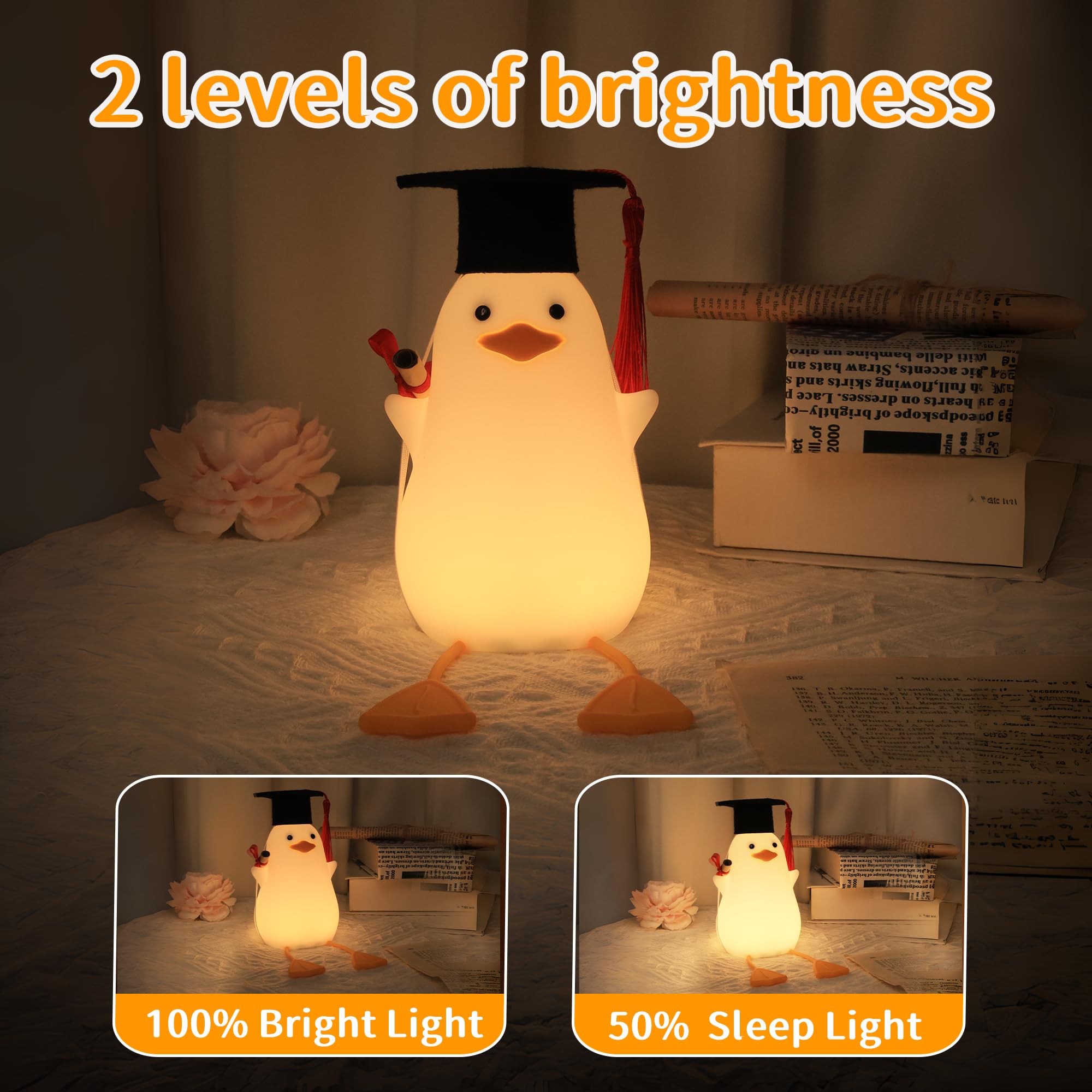 Attivolife duck night light enhances nursery decor and reading nights.