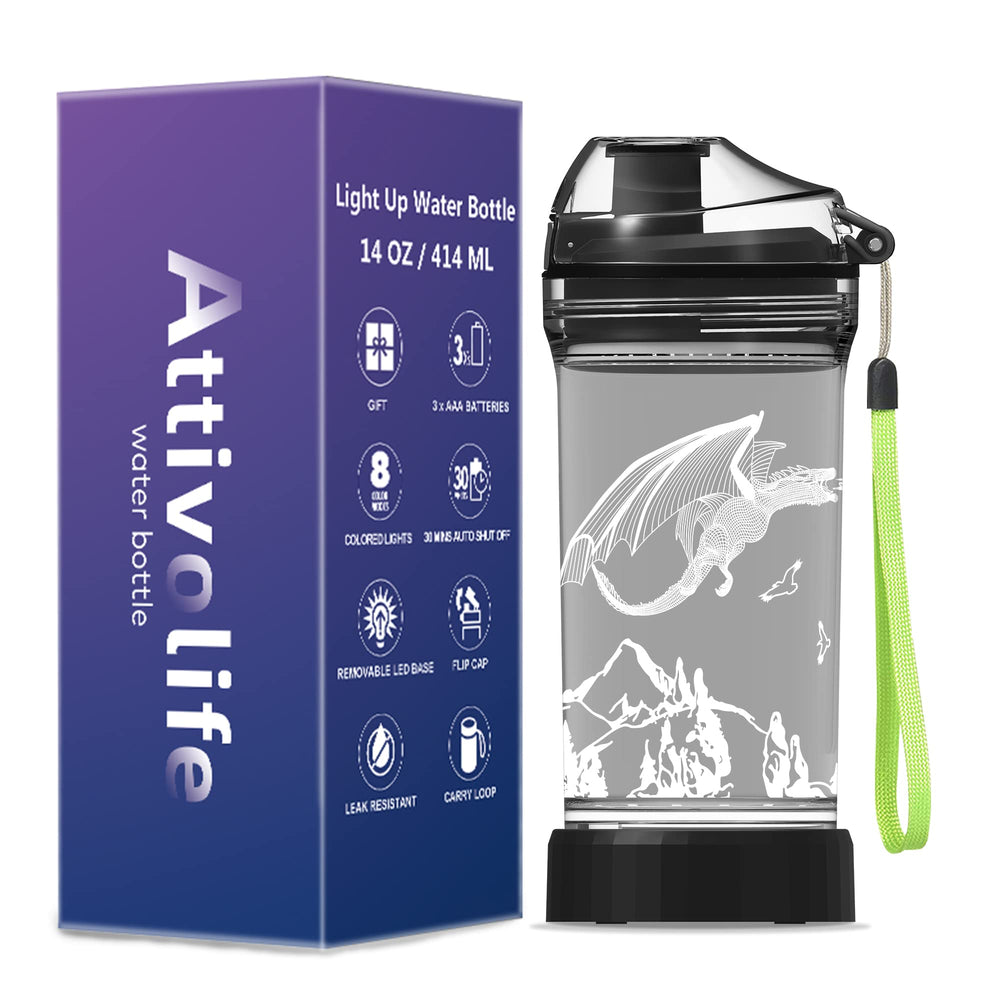 Attivolife Dragon Watter Bottle gift-idea for kids' school, camping, or birthdays