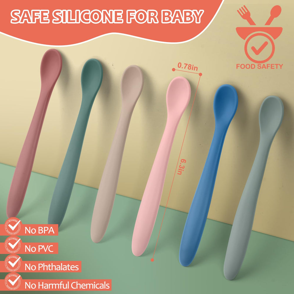 ATUERAY soft-tip baby spoons; protect delicate mouths during feeding with a gentle touch.