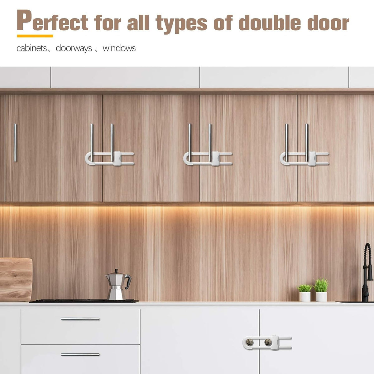 AUAITTECH U-shaped latch adjustable for various cabinet handles.