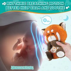 Auby Red Panda white-noise module visible, providing gentle sleep cues for babies.