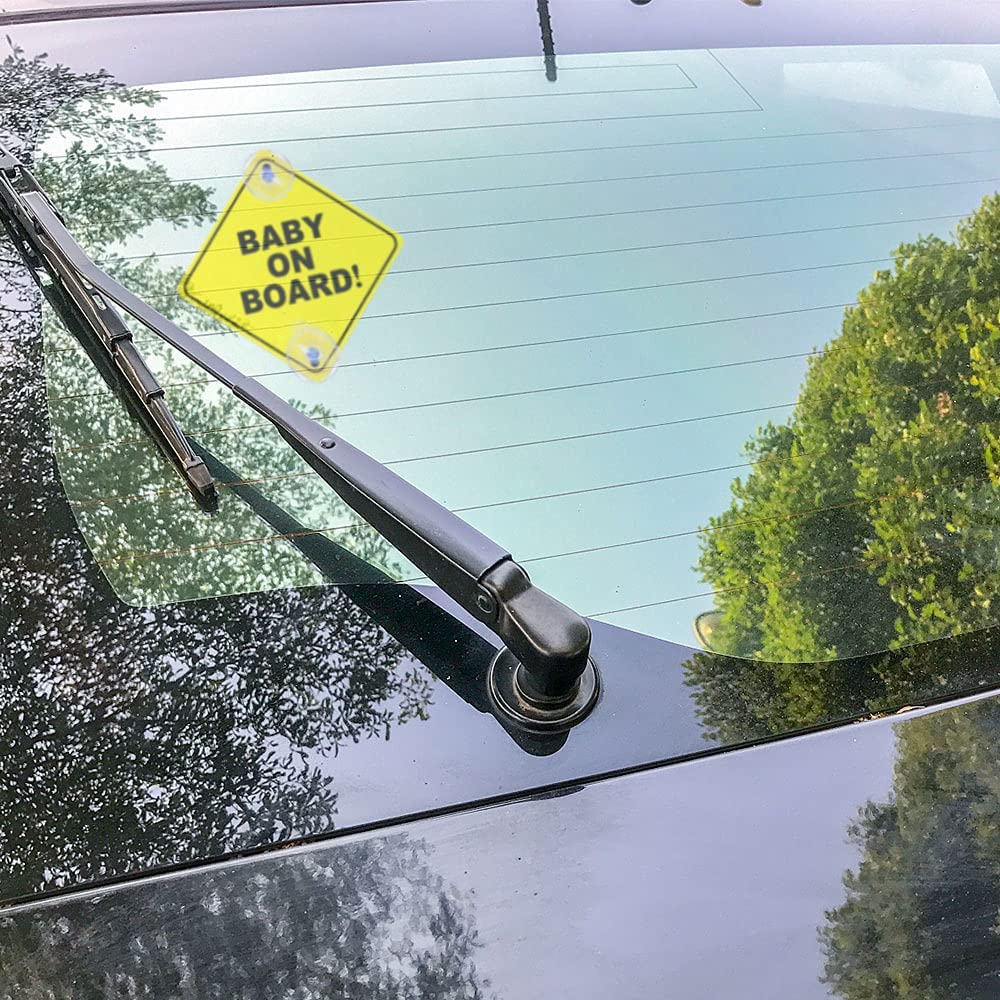 Auconda safety warning decal communicates child presence during travel.