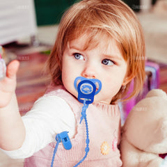 AUEAR silicone pacifier rings soft material emphasizes gentle contact against baby's skin.
