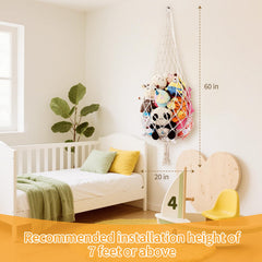 Aufee stuffed animal storage 360-degree rotation highlights all-around access to toys.