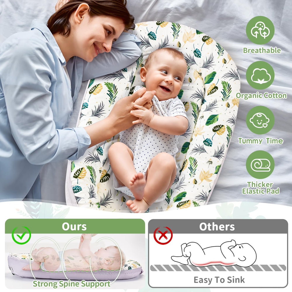 Aufona Baby Lounger demonstrates lounging and tummy time versatility.