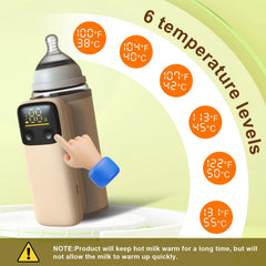 AUGARDEN temperature settings close-up showing versatile heat levels for baby bottles.