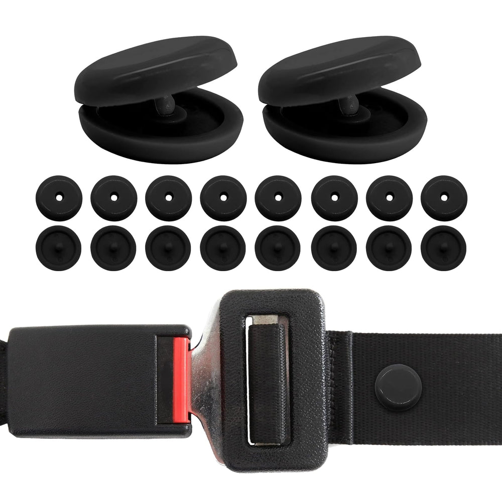 Augeny seat belt button stop packaging shows quick universal fit for cars.