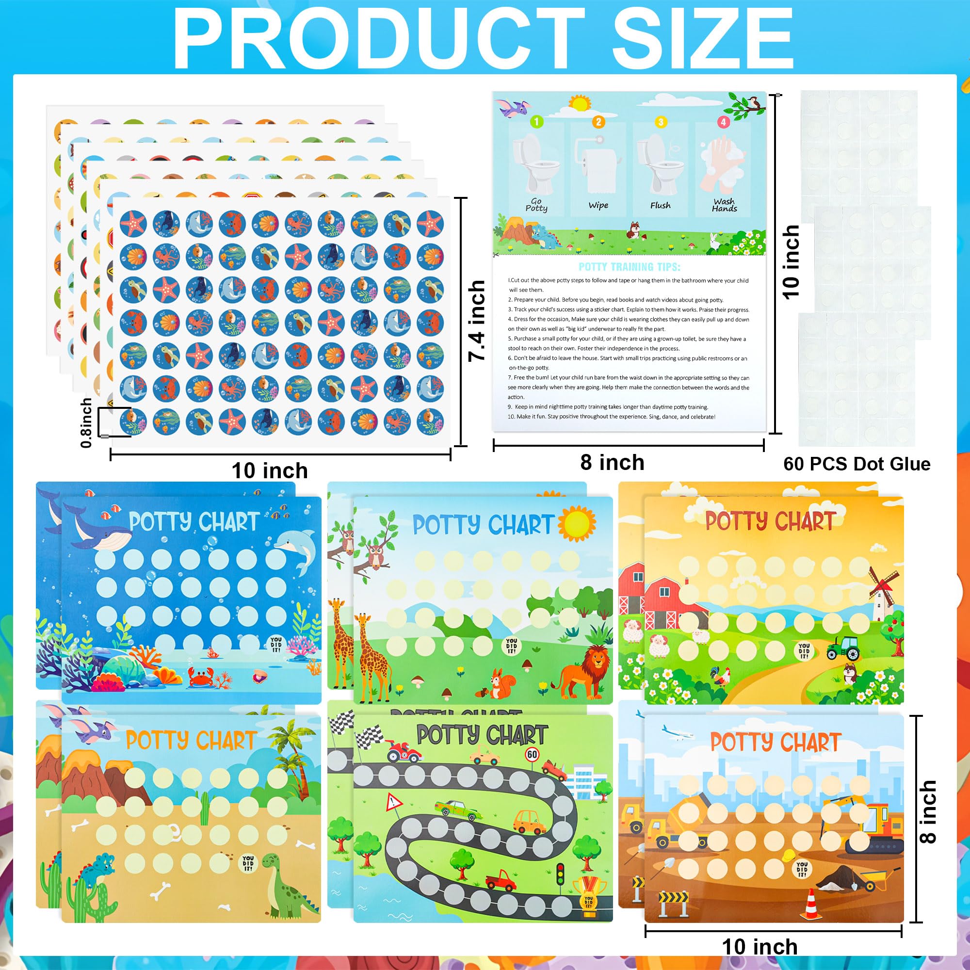 Augisteen potty chart dinosaur theme poster motivates kids during toilet learning