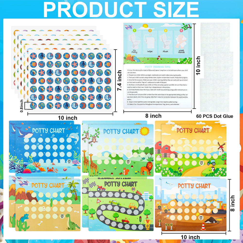 Augisteen potty chart dinosaur theme poster motivates kids during toilet learning