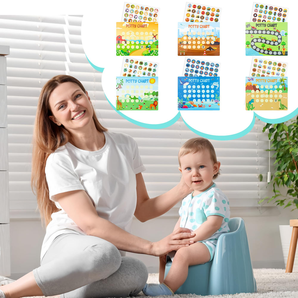 Augisteen potty chart stickers closeup shows colorful reward stickers