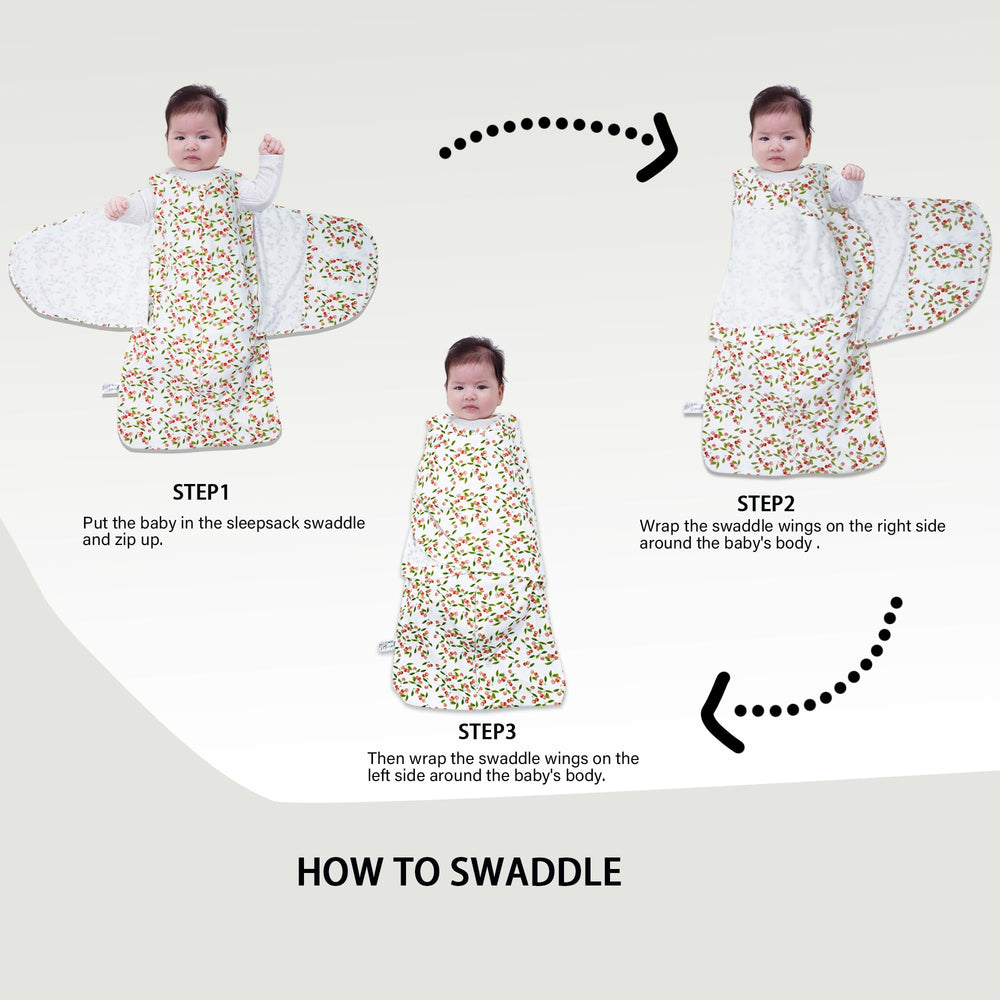 AugTwig easy-open leg sack design shows allowed leg movement during sleep.