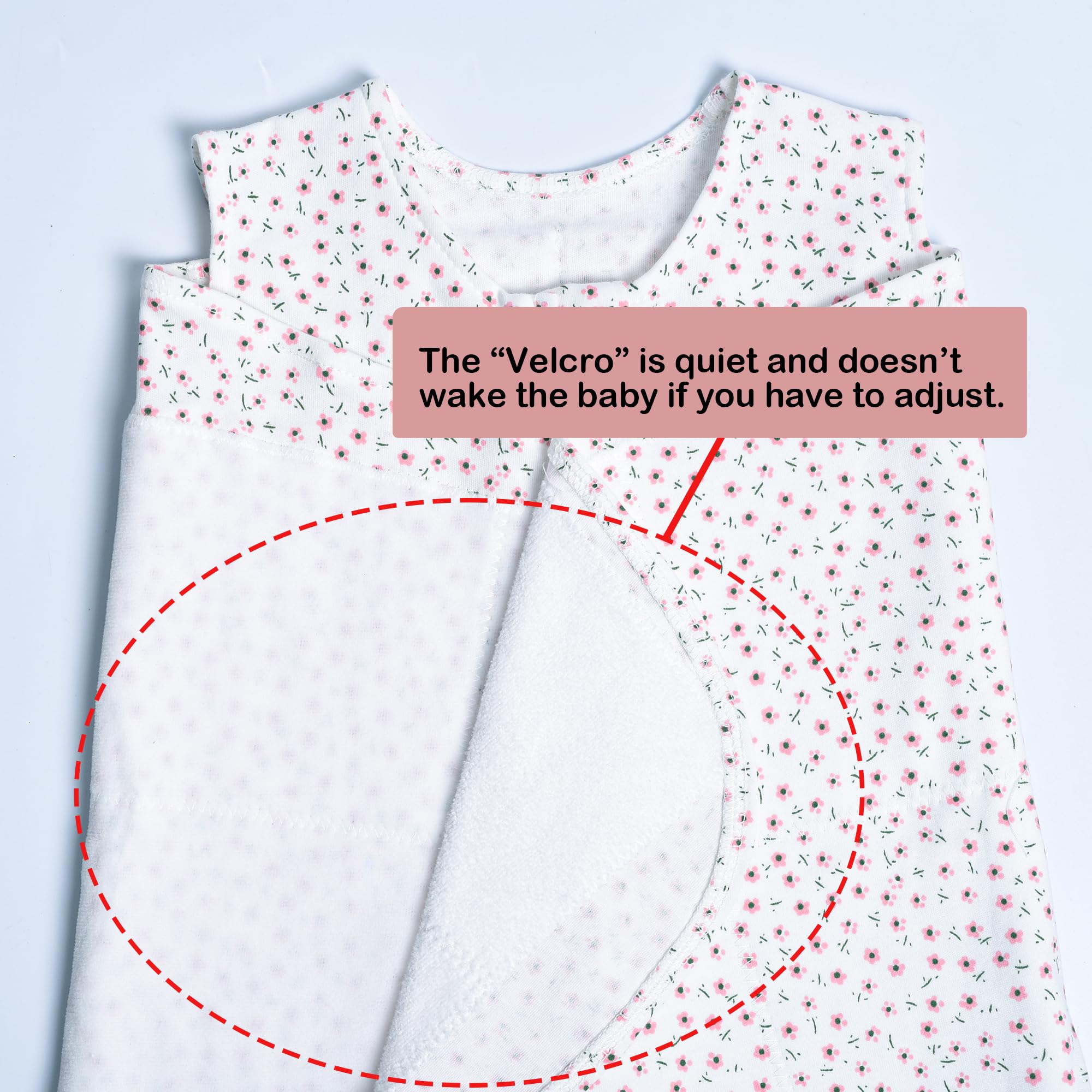 AugTwig sleeveless design sleep sack closeup provides ventilation for comfortable layering.