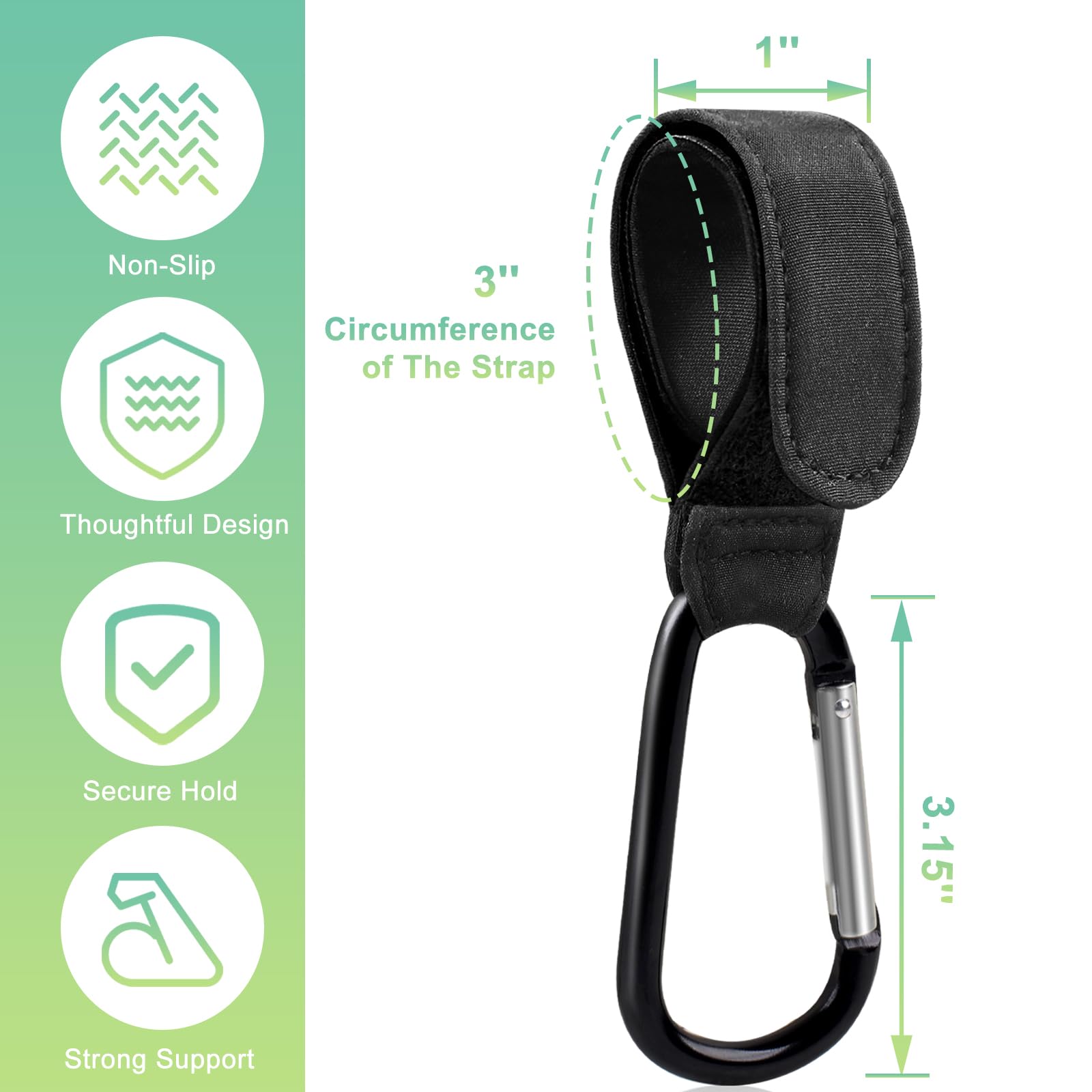 Augwontior adjustable carabiner clip for versatile bag attachment on the go.