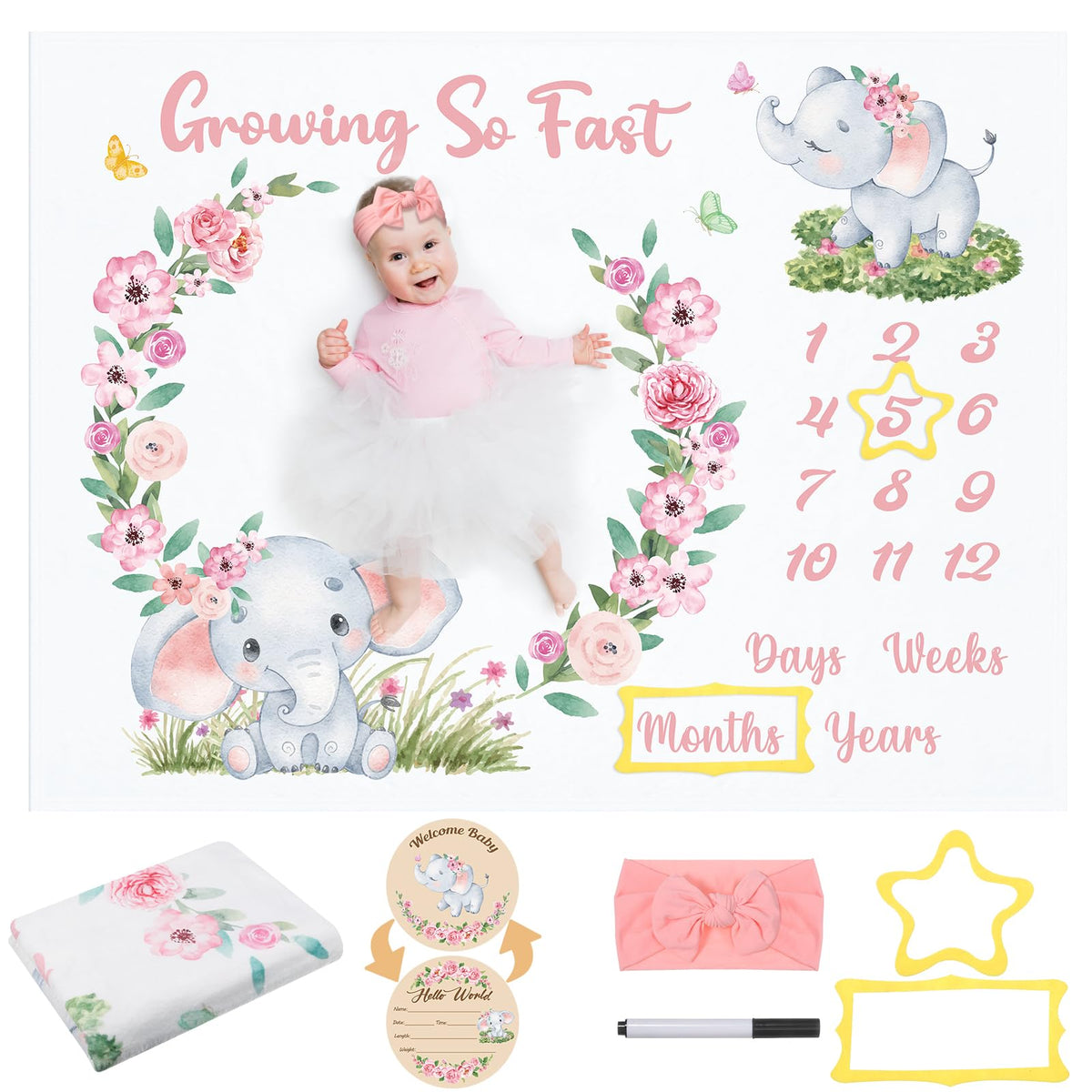 Auidy_6TXD baby milestone blanket in soft fleece, ideal for cozy milestone photos.