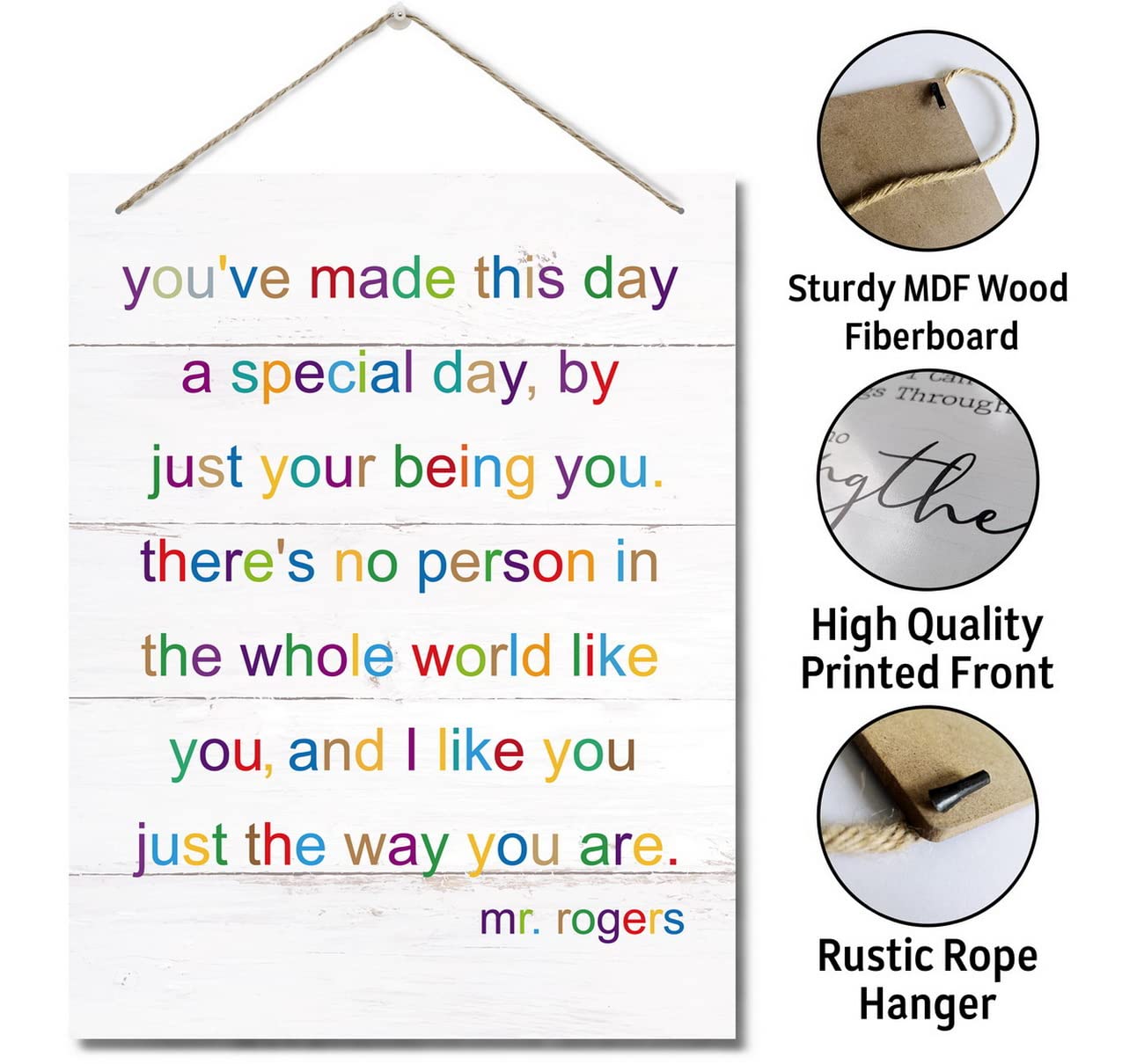 AUII JO DESIGN gift-ready Mr. Rogers sign suits birthdays and housewarmings