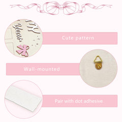 Aukolass Bow One Year Photo Board wall-mount option for nursery decor.