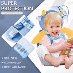 AUKOUPCIL head protector backpack side angle showing adjustable plush straps.
