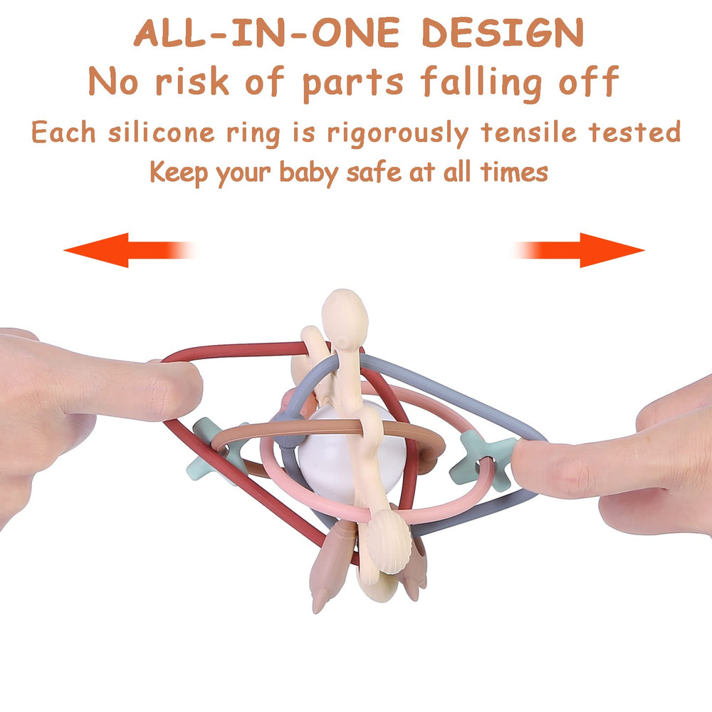 AULEGE easy-clean silicone teether is boil and dishwasher safe