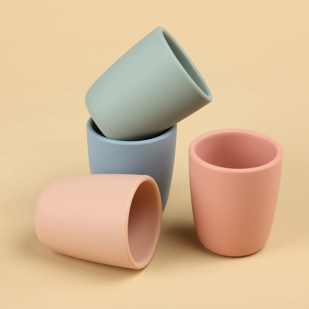 AULEGE Silicone Toddler Cup unbreakable with non-slip base to prevent spills.