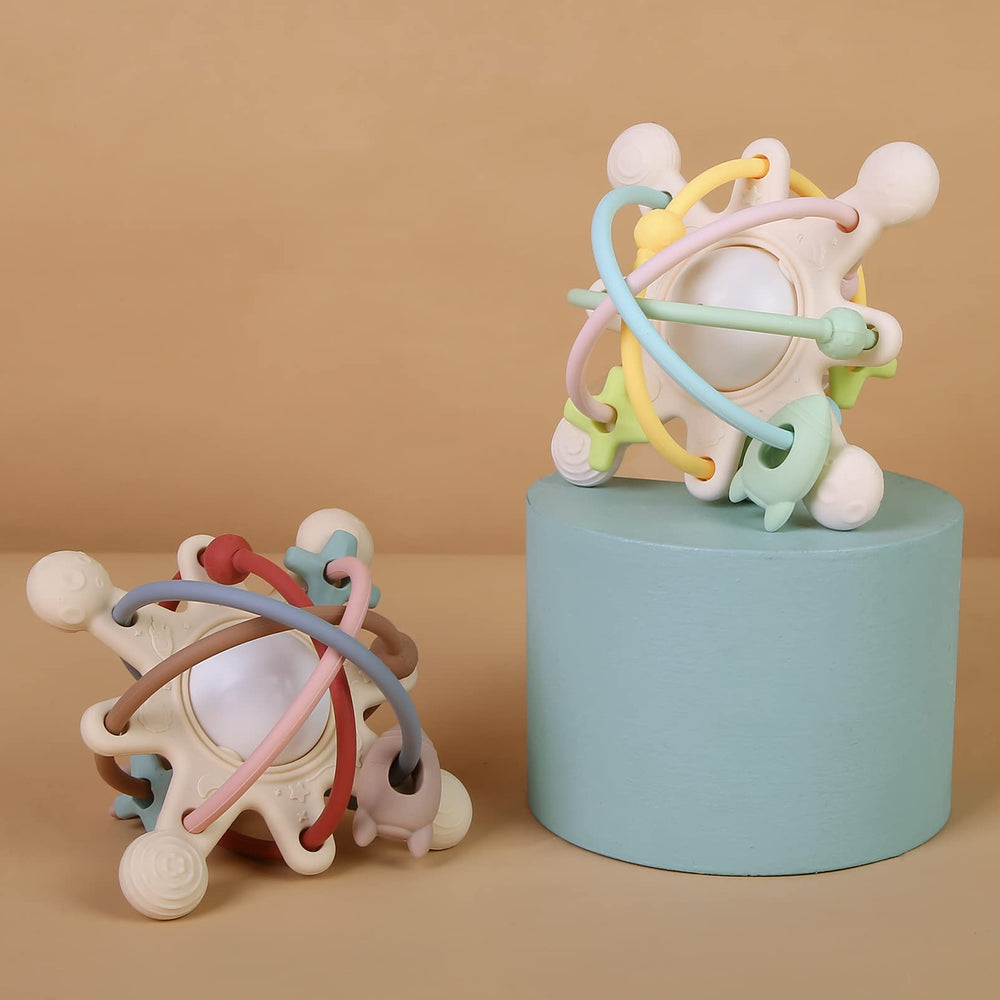 AULEGE teething toy with colorful textures for sensory exploration
