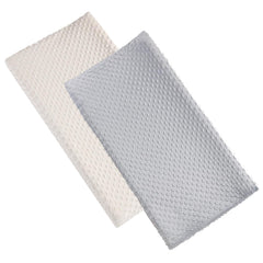 Aullar 2-pack solid changing table pad cover in beige and grey fits standard pads for easy diaper changes.