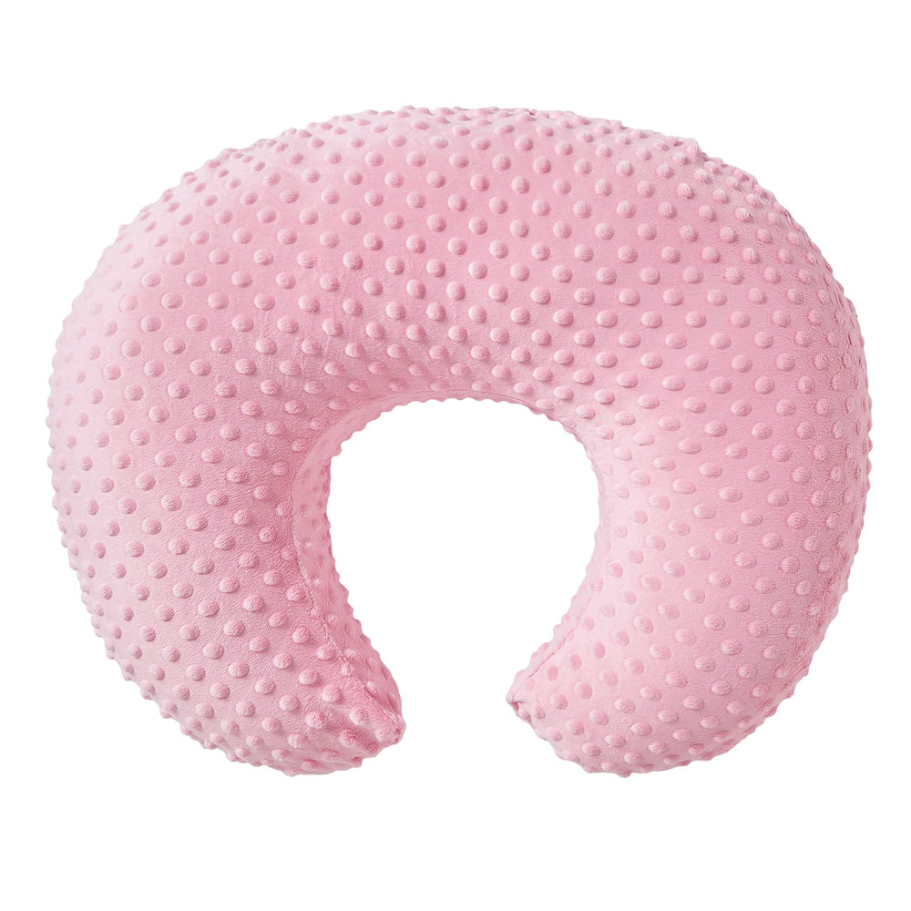 Aullar nursing pillow candy pink ergonomic-feeding-position demonstrates cradle hold comfort