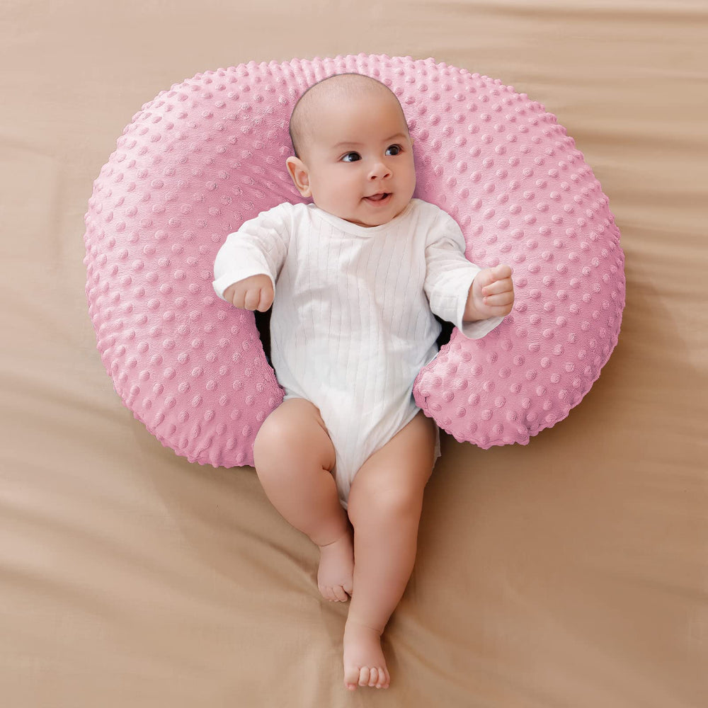 Aullar nursing pillow candy pink machine-washable-cover simplifies cleanup