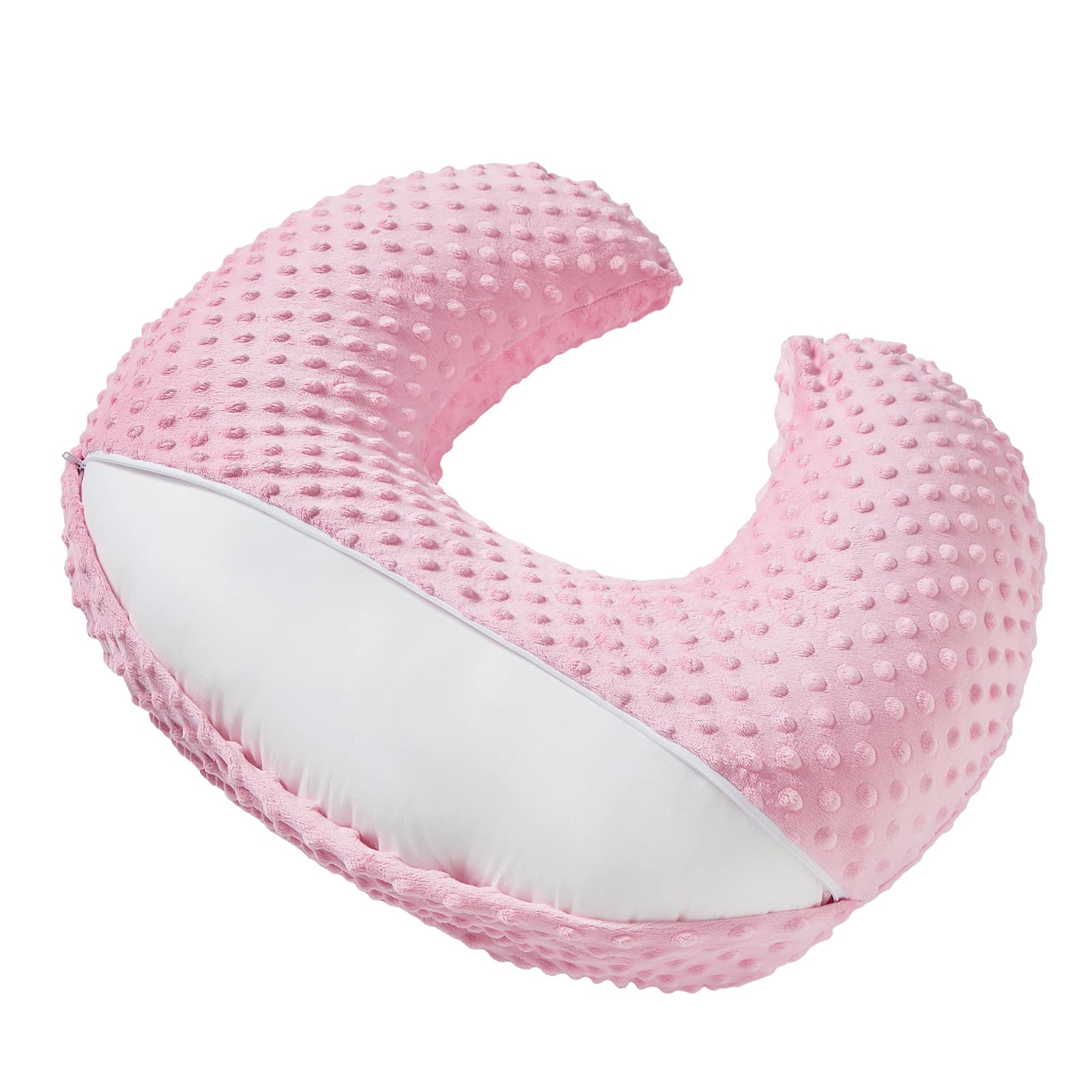 Aullar nursing pillow candy pink propping-baby scene helps awake-time support