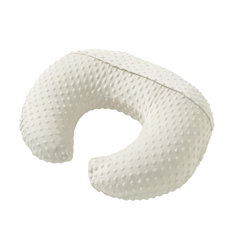 Aullar Nursing Pillow beige propping-baby demonstrates versatile awake-time support