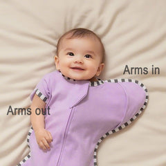 Aullar swaddle three-stage transition enables gradual arms adjustments for growing babies.
