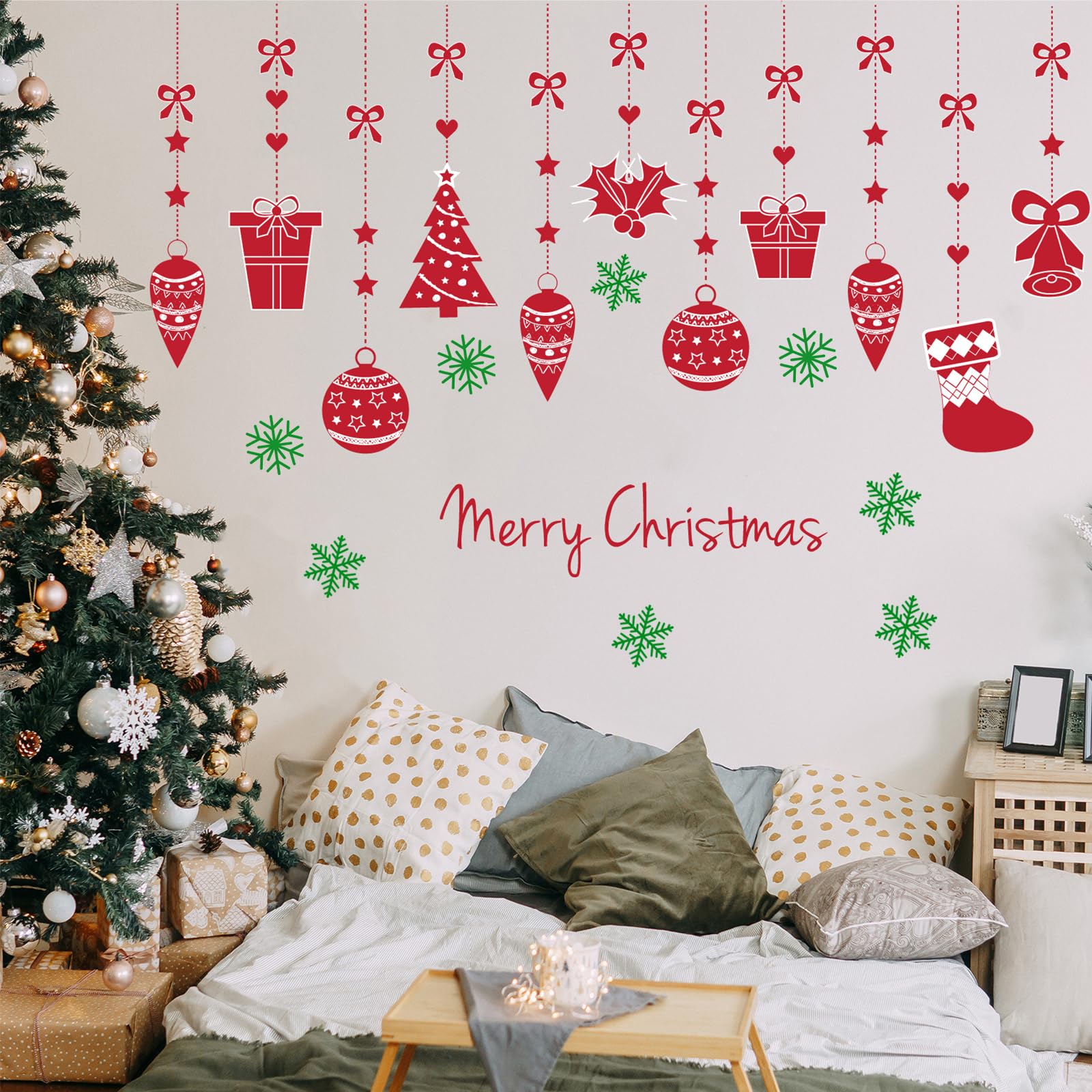 AUNMER Christmas wall decals door decor for welcoming entrances, simple to install