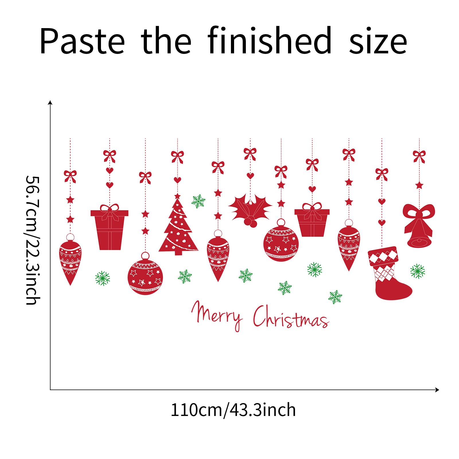 AUNMER Christmas wall decals removable mural highlights simple storage after holidays