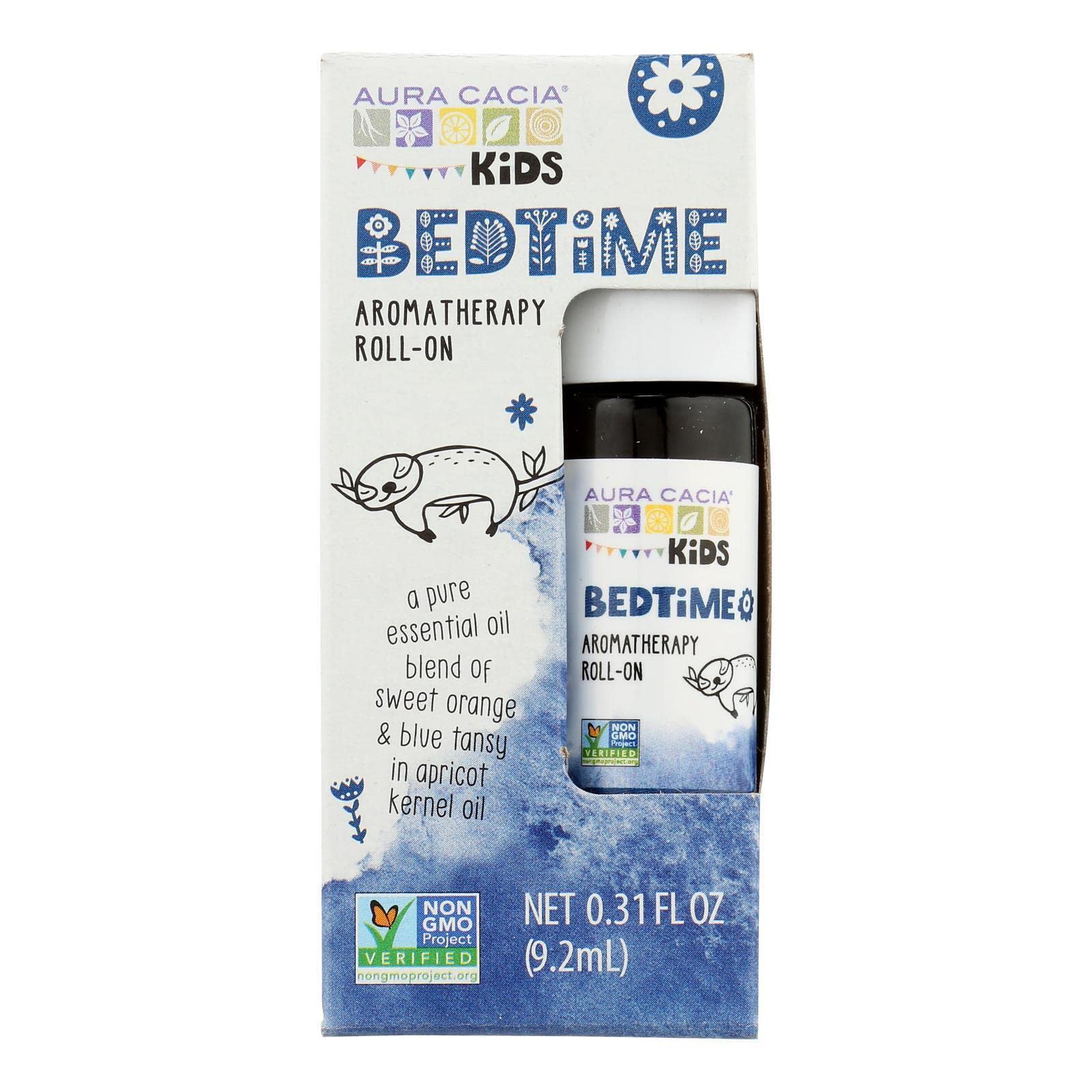 Aura Cacia Kids Bedtime Roll-On rollerball for calming bedtime rituals.