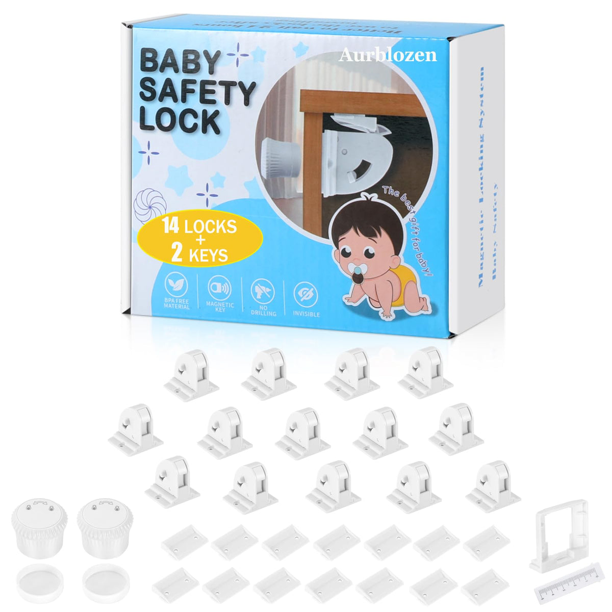 Aurblozen invisible-design drawer lock keeps drawers sleek and childproof.