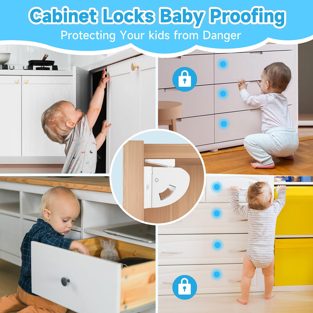 Aurblozen kitchen-cabinet-safety-lock protects busy kitchen and pantry areas.