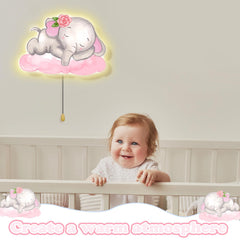 Aurelema Elephant Night Light battery-powered for flexible placement.
