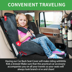 Aurelema waterproof Oxford fabric guards seats against spills and splashes.