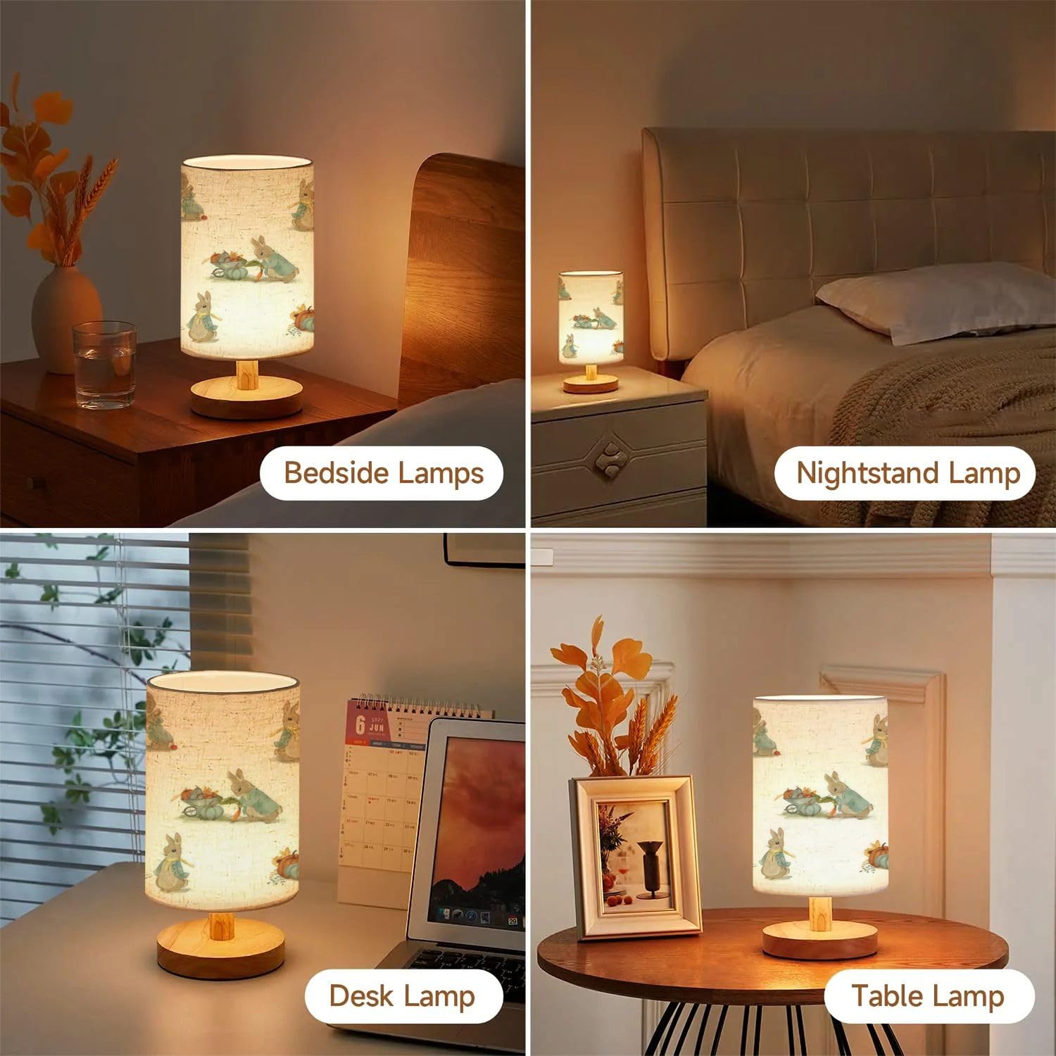 AURFIAIUOP patterned linen shade enhances nursery or bedroom decor.