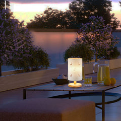 AURFIAIUOP wood base adds natural warmth to any room setting.