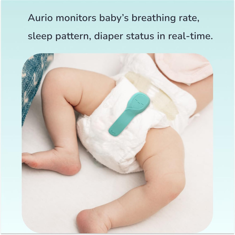 Aurio tracks baby sleep duration for peaceful nights.