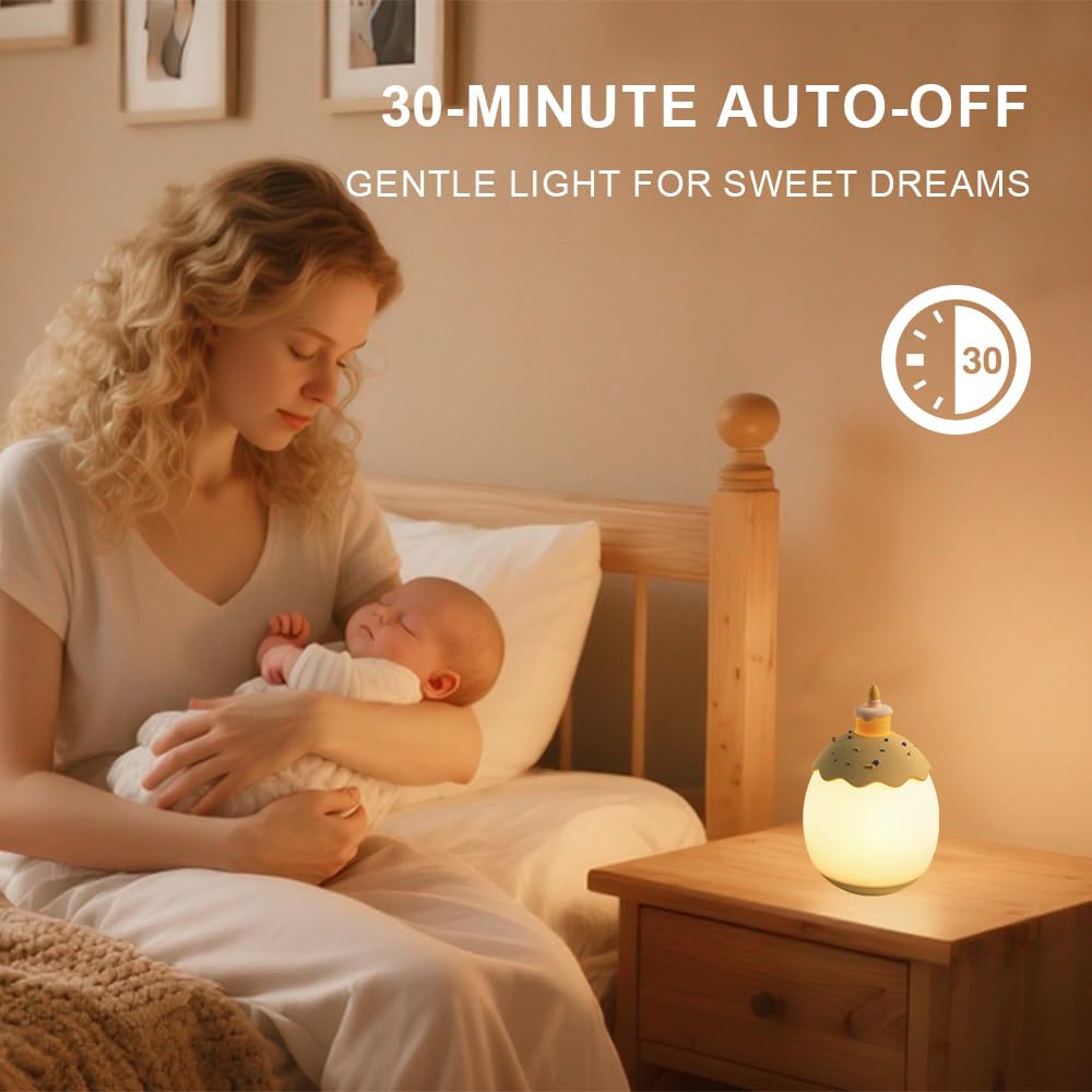 AuroraNiteBeam egg night light with 30-minute timer for timed illumination