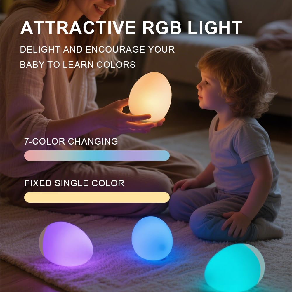 AuroraNiteBeam soft-touch silicone night light is safe for babies.