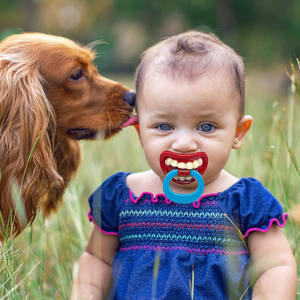 Austuff kiss-lip design pacifier ideal for calm baby moments.